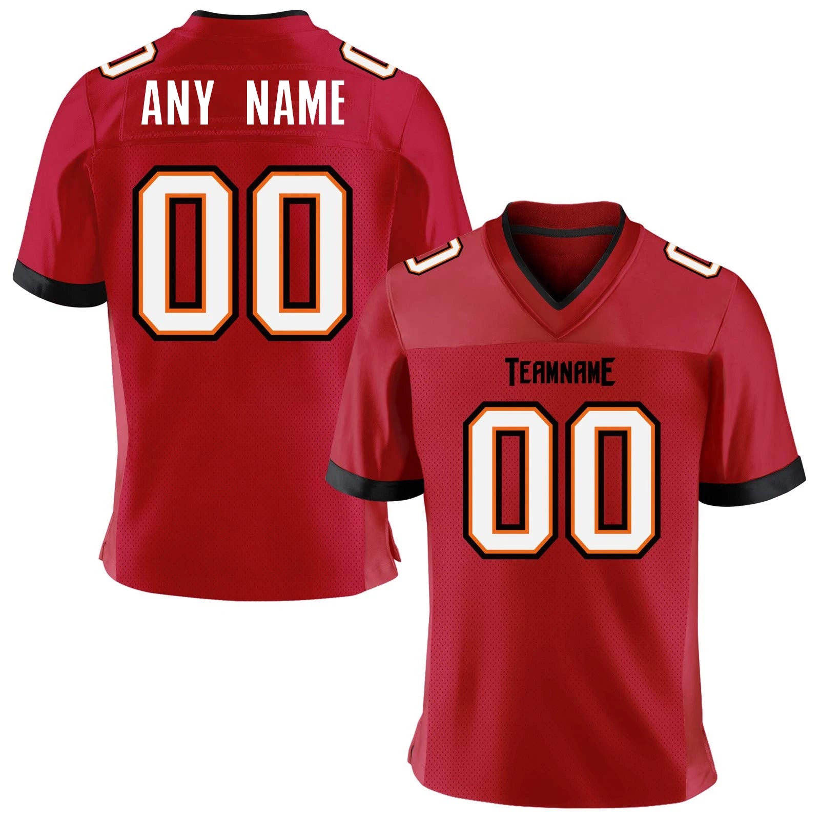 Custom Red American Football Jersey Shirt for Men Women Youth Kids Personalized Printed Team Name Number Football Top