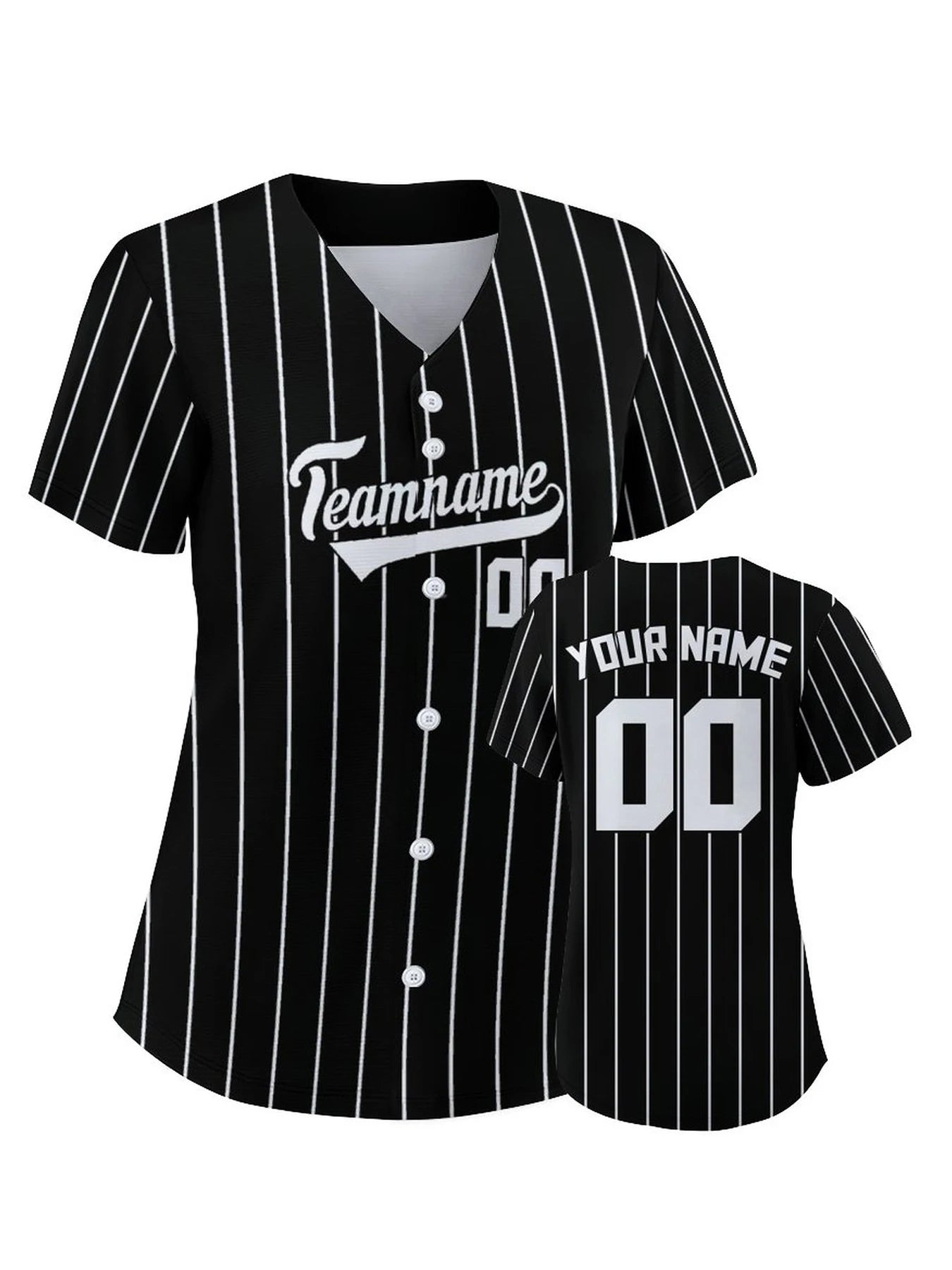 Women's Custom Pinstripe Baseball Jersey Personalized Team Name Number Breathable Baseball Shirts for Team Sportswear S-4XL