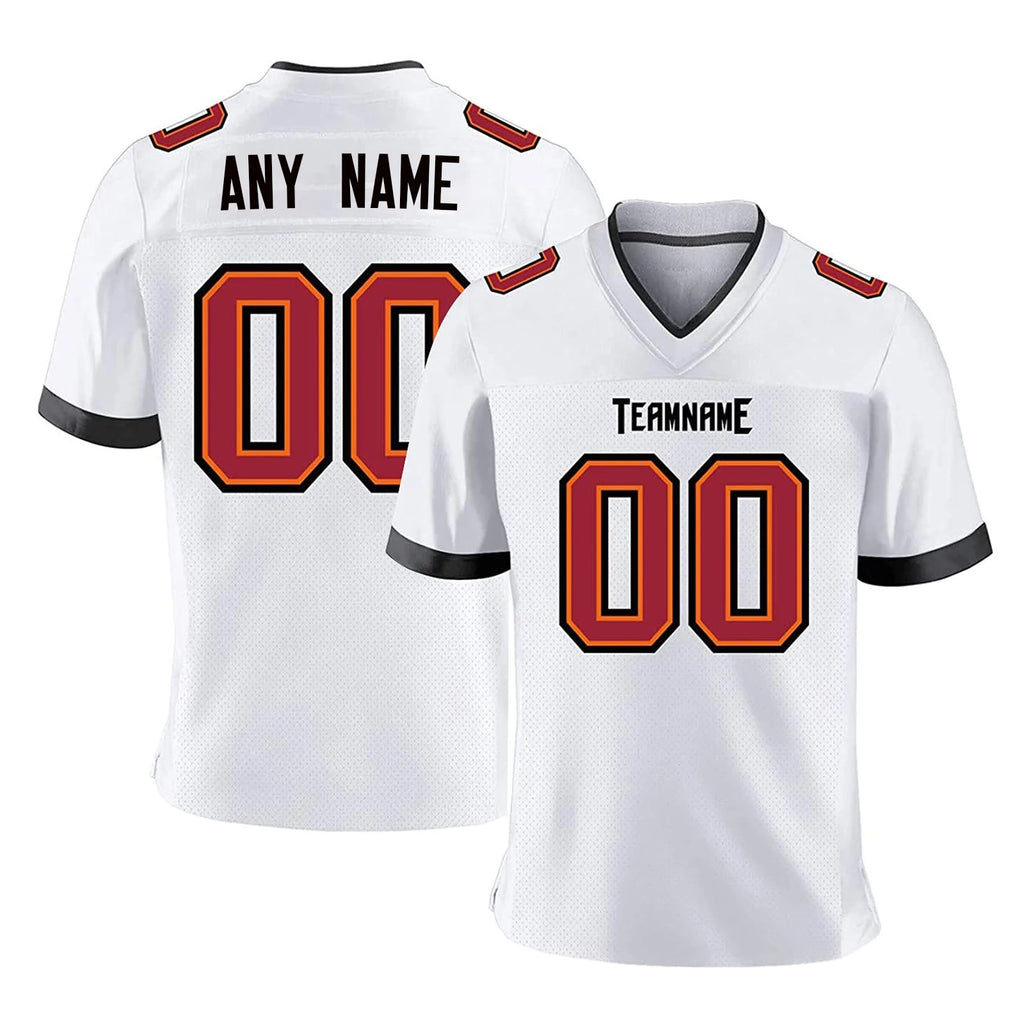 Custom Red American Football Jersey Shirt for Men Women Youth Kids Personalized Printed Team Name Number Football Top