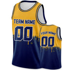 Custom Basketball Jersey Gold Navy Personalized Printed Your Own Name Number Logo Men/Women/Kids Quick Dry Sleeveless Shirts