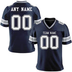 Custom American Football Jersey with Name Number, Personalized Navy Team Jersey Shirt, Sports Gift for Players, Fans, Men & Kids