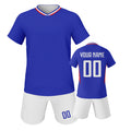 France Kids Football Jersey Custom Soccer Kit Youth Team Uniform Personalized Name Number Training Set Boys Girls Fans Gift