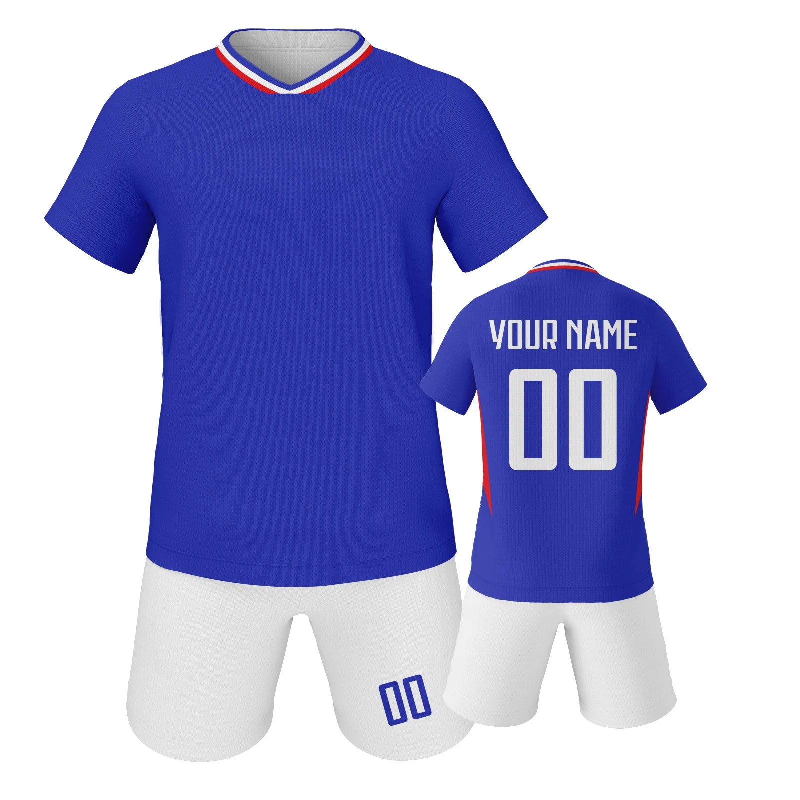 France Kids Football Jersey Custom Soccer Kit Youth Team Uniform Personalized Name Number Training Set Boys Girls Fans Gift