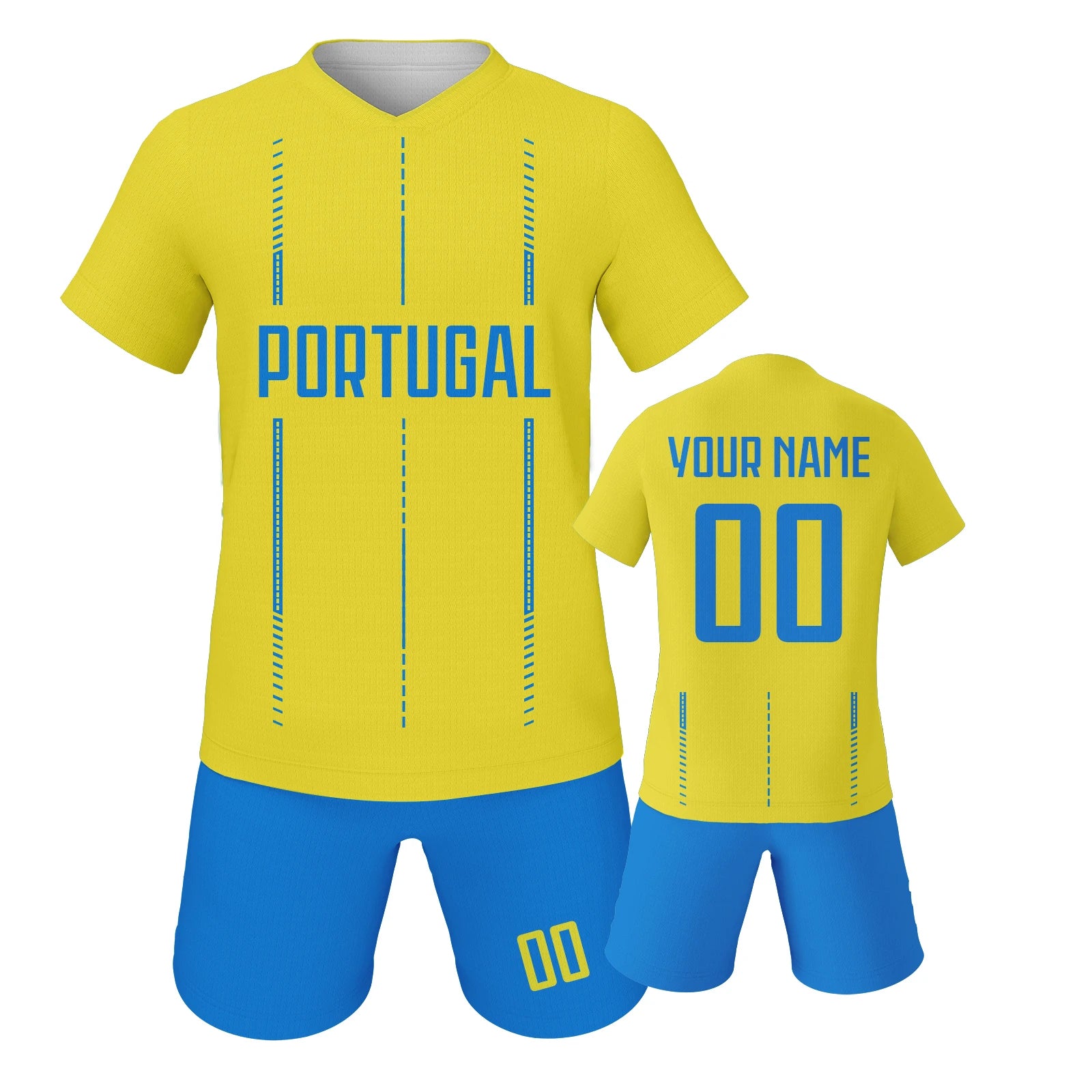 Custom Kids Portugal Soccer Jersey Set with Name Number Personalized Football Kit Team Club Uniforms Boys Girls Soccer Gifts