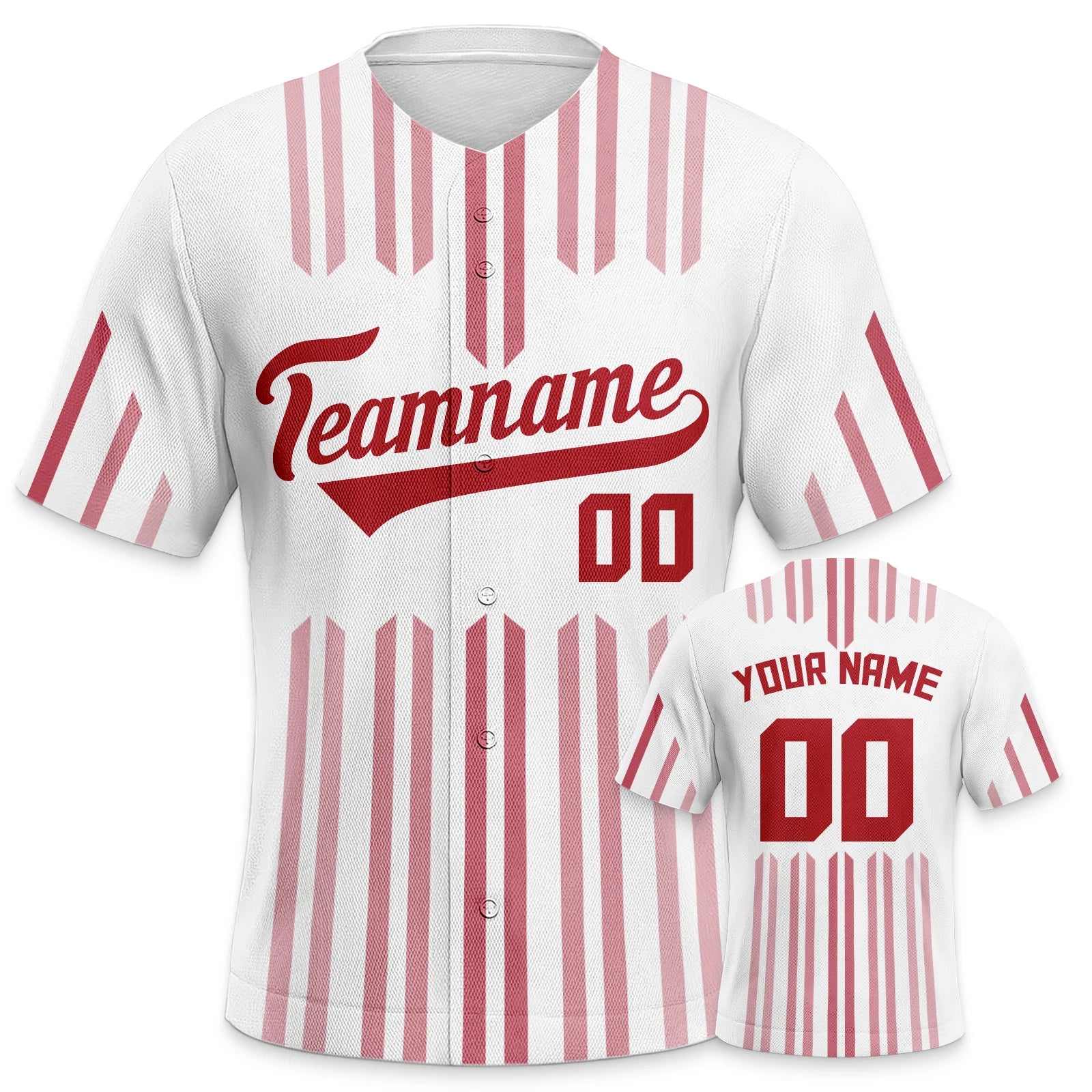Custom Baseball Jersey Red White Baseball Shirts Personalized Printed Team Name Number Sports Uniform for Adults Kids Boys