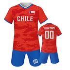 Custom Chile Soccer Jerseys for Kids Personalized Soccer Uniforms with Name Number Football Shirts Shorts Set for Boys Girls