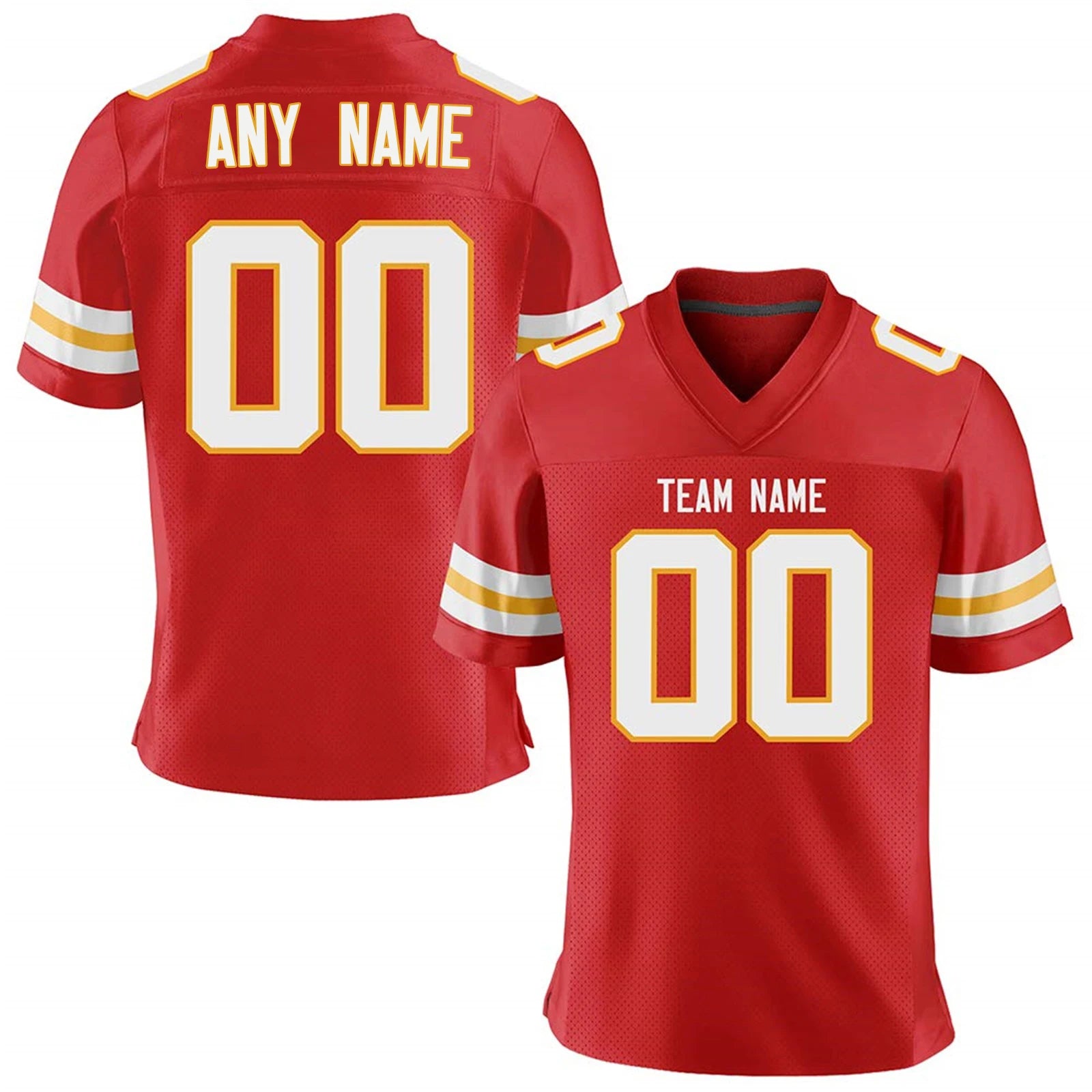 Custom American Football Jersey Personalized Name Number Red Football Team Shirt for Men Women Youth Kids