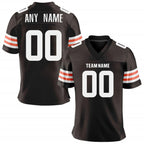 Custom Brown American Football Jersey Personalized Printed Team Name Number Adult Kids Quick-Drying Training Football Shirt