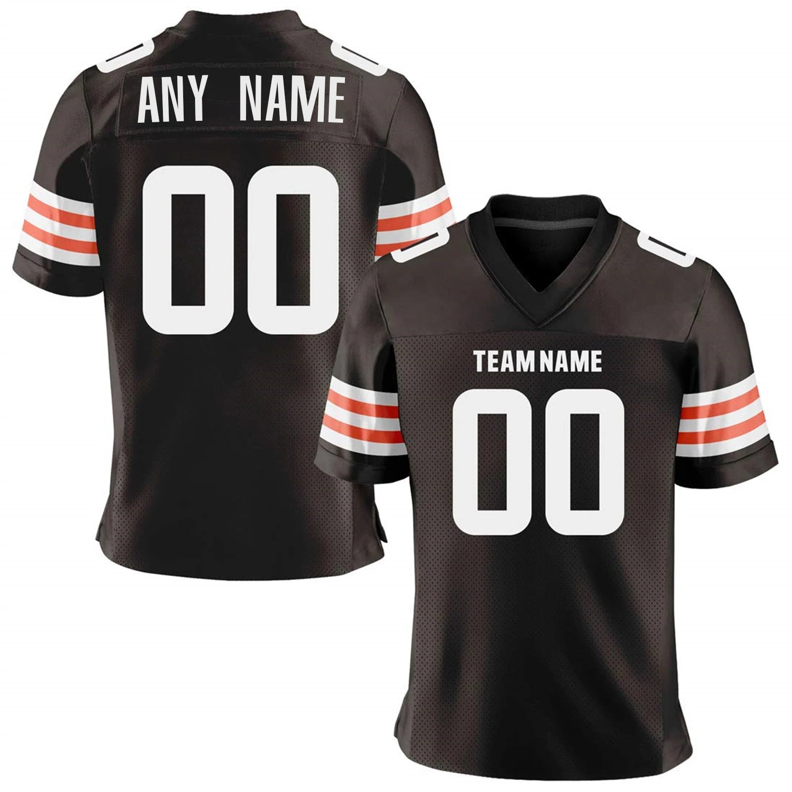 Custom Brown American Football Jersey Personalized Printed Team Name Number Adult Kids Quick-Drying Training Football Shirt