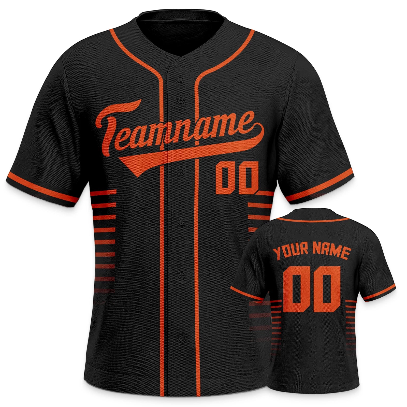 Custom Baseball Jersey Black Orange Baseball Shirt  Personalized Name Number Team Uniform for Men Women Youth Kids Fans Gift