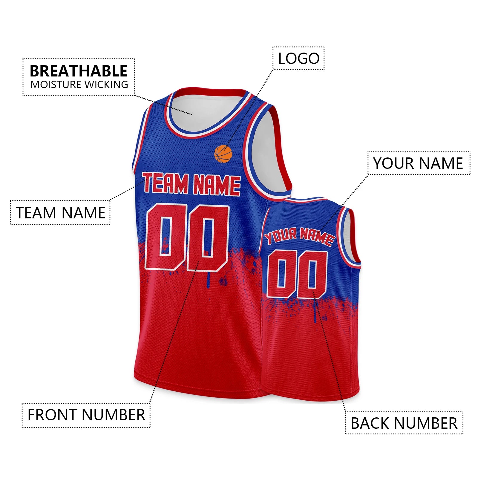 Custom Basketball Jersey Gold Navy Personalized Printed Your Own Name Number Logo Men/Women/Kids Quick Dry Sleeveless Shirts