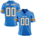 Custom American Football Jersey Blue White Personalized Printed Team Name Number Men Women Youth Kids Sports Fans Gift Uniform