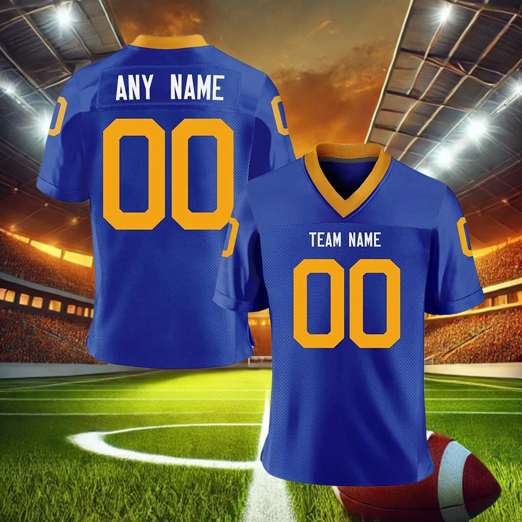 Custom Navy American Football Jersey, Personalized Football Shirt with Team Name Number, Football Fans Gift for Men Women Kids