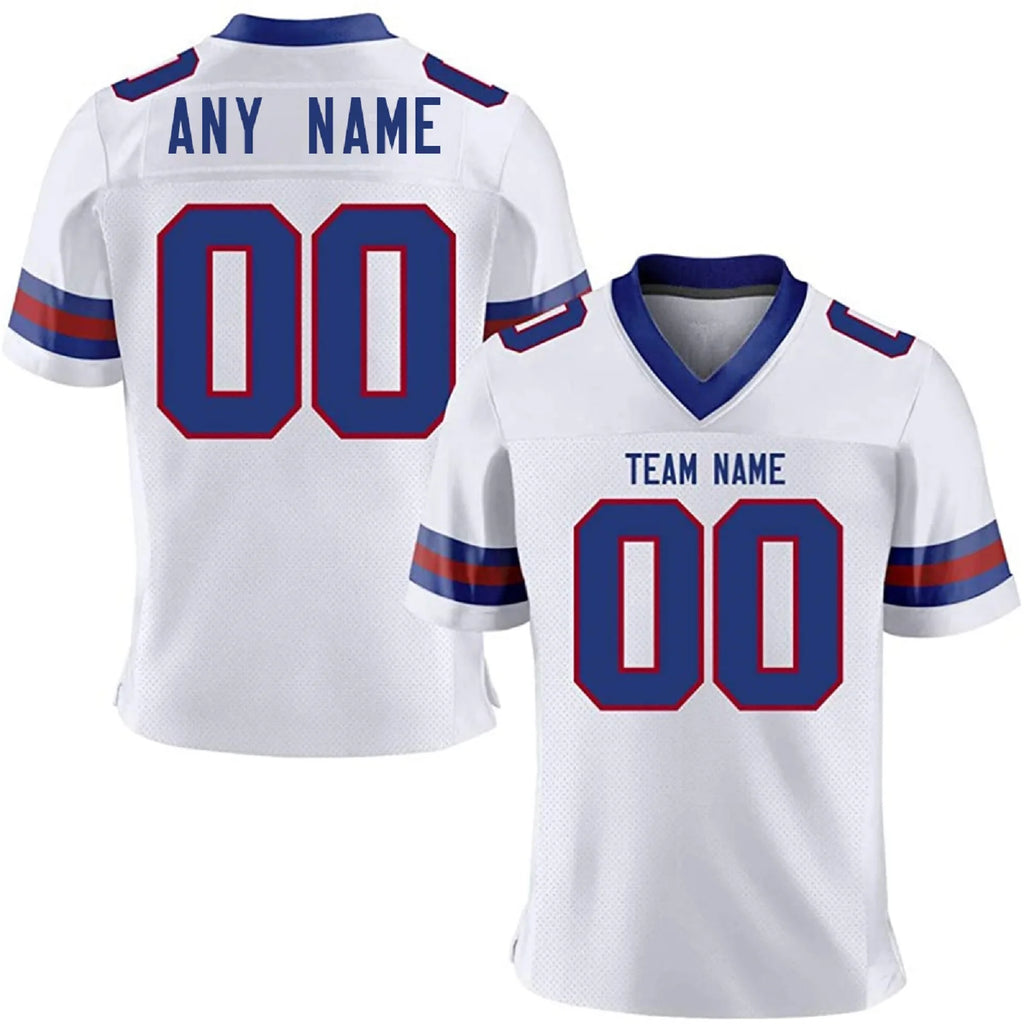Custom Football Jersey, White American Football Shirt with Name Number, Personalized Gifts for Football Lovers Men Women Youth