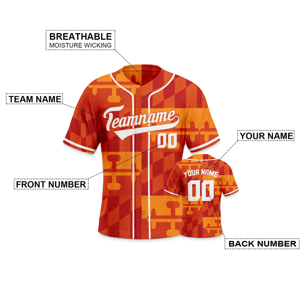 Custom Baseball Jersey Black Orange Baseball Shirt  Personalized Name Number Team Uniform for Men Women Youth Kids Fans Gift