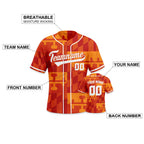 Custom Baseball Jersey Black Orange Baseball Shirt  Personalized Name Number Team Uniform for Men Women Youth Kids Fans Gift