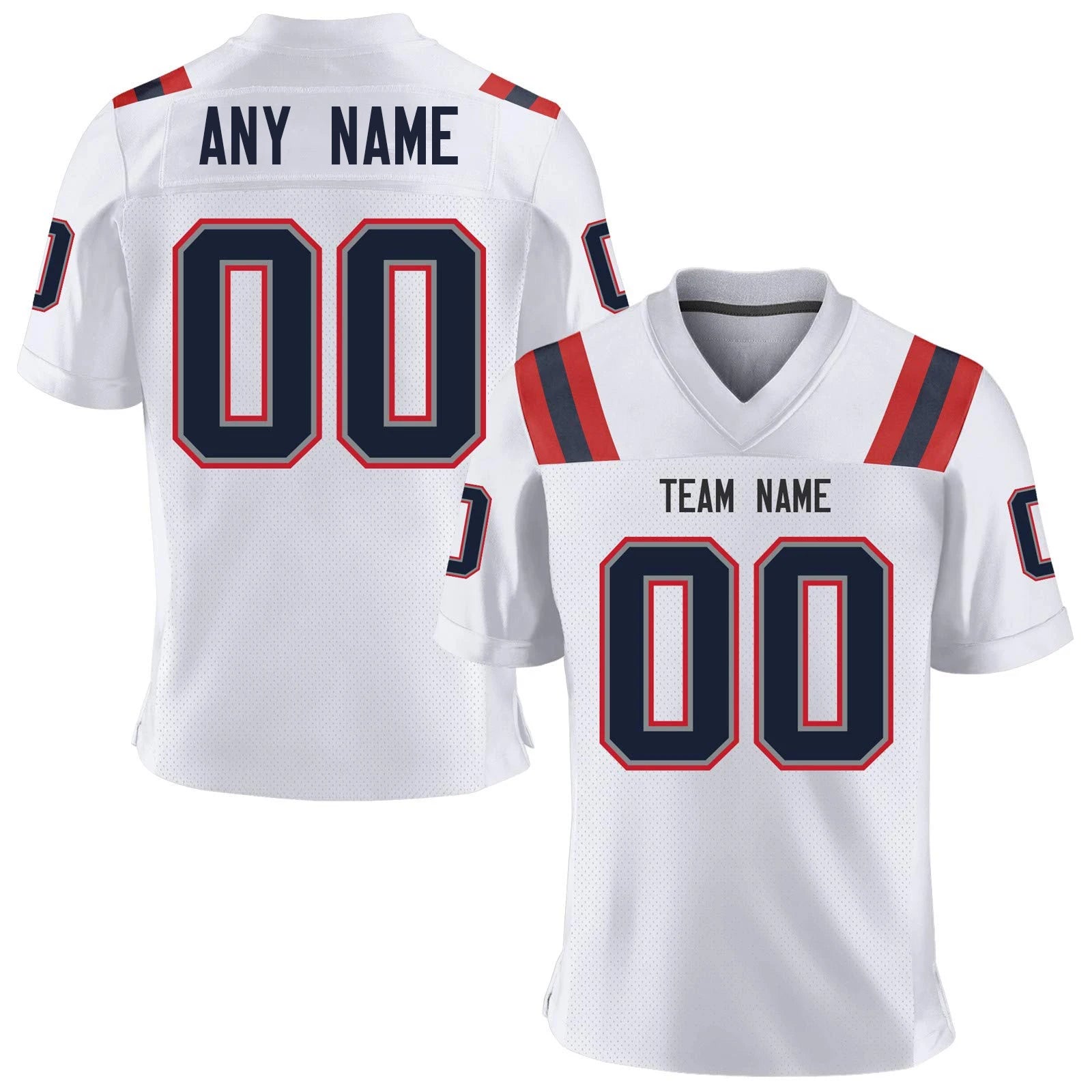 Personalized American Football Jersey, Navy White Custom Football Shirt, Printed Name Number Football Gift for Men Women Fans