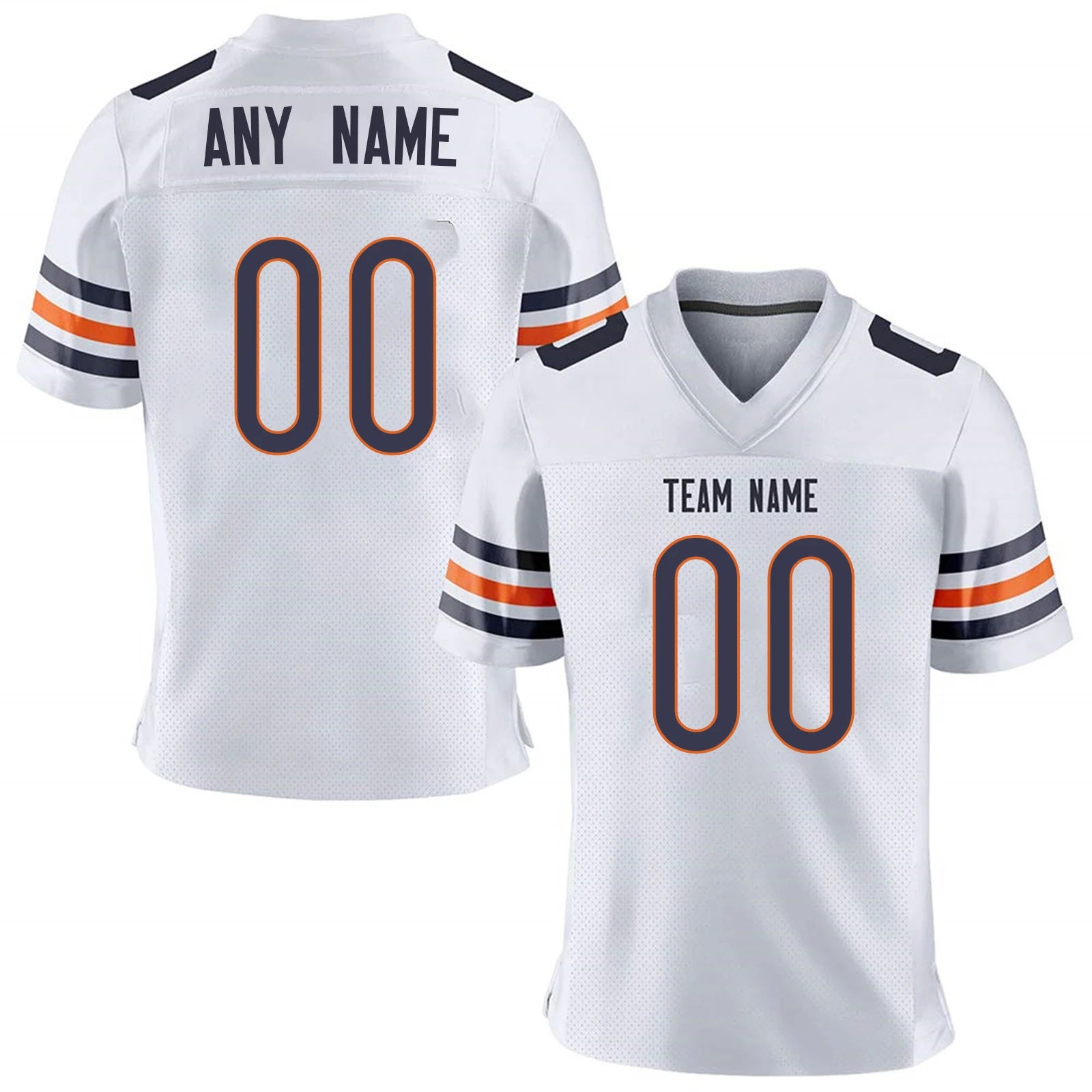Custom American Football Jersey White Personalized Football Shirt with Printed Team Name Number Football Fans Gift for Adult Kid
