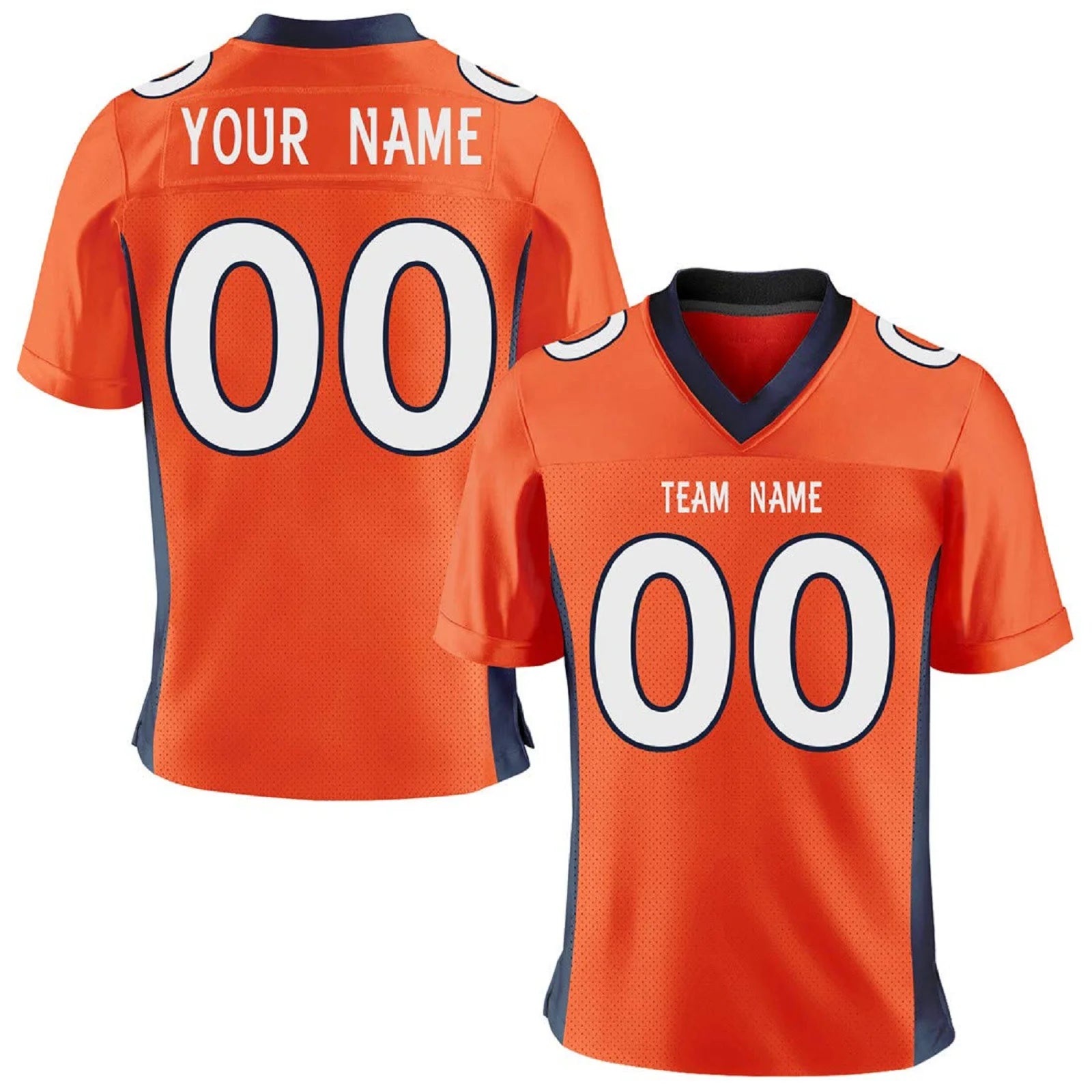 Custom Orange American Football Jersey Sublimation Printed Name Number Team Training Shirt Women Men Youth Kids Fans Gift