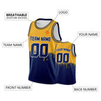 Custom Basketball Jersey Gold Navy Personalized Printed Your Own Name Number Logo Men/Women/Kids Quick Dry Sleeveless Shirts
