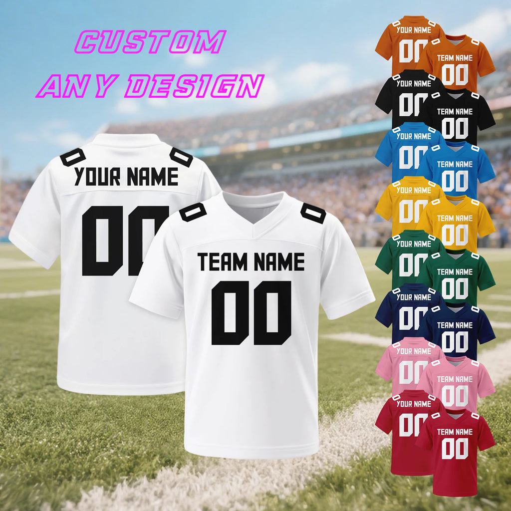 Custom Men's American Football Jersey Personalized Name Number Solid Color Football Team Uniform Sports Jersey
