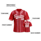 Custom Baseball Jersey Red White Baseball Shirts Personalized Printed Team Name Number Sports Uniform for Adults Kids Boys