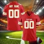 Custom American Football Jersey Personalized Name Number Red Football Team Shirt for Men Women Youth Kids