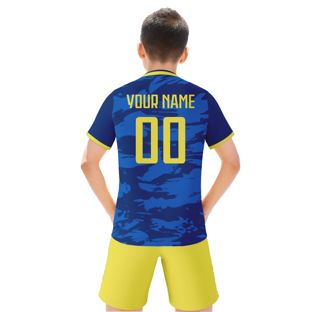 Custom Kids Soccer Jersey Bosnia Football Uniform Personalized Name Number Youth Team Training Kit for Boys Girls 3-14Y