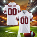 Custom American Football Jersey, Personalized Name Number Team Jersey, Blue Sports Jerseys Shirt for Men Women Youth Kids