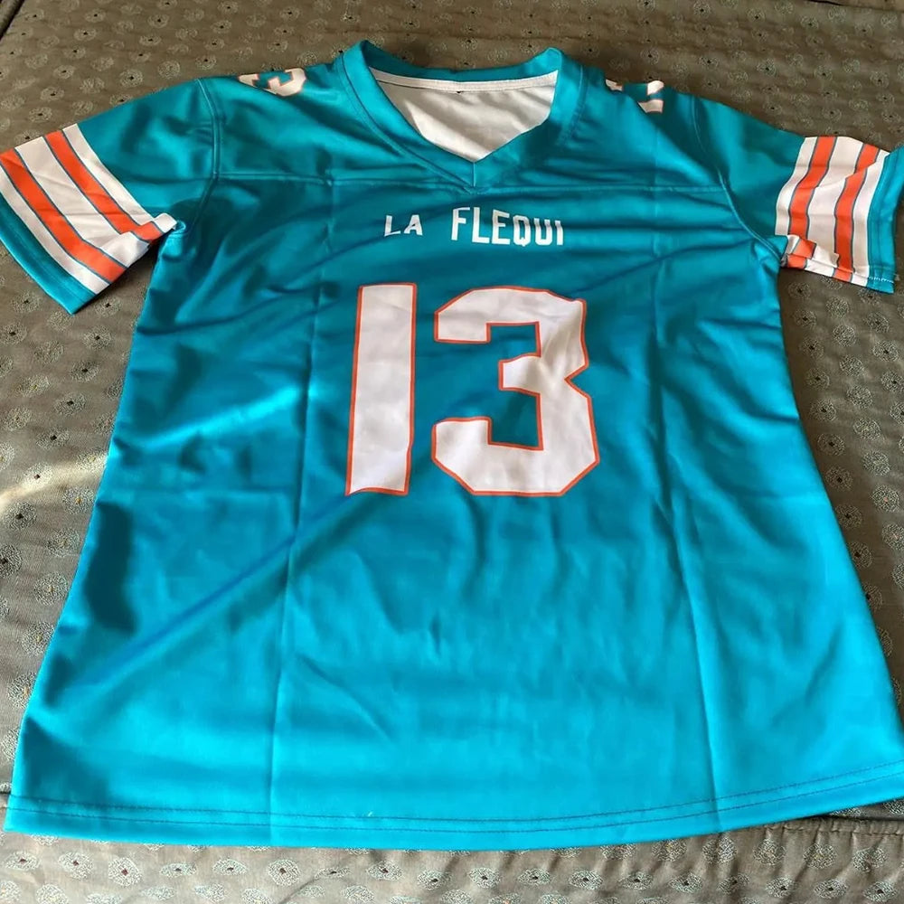 Personalized Aqua American Football Jersey Custom Printed Team Name Number for Men Women Kids Youth Football Uniform