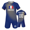 Personalized Soccer Jersey Shorts France Kids Football Shirts with Name Number Team Training Outfit Breathable Youth Soccer Kit