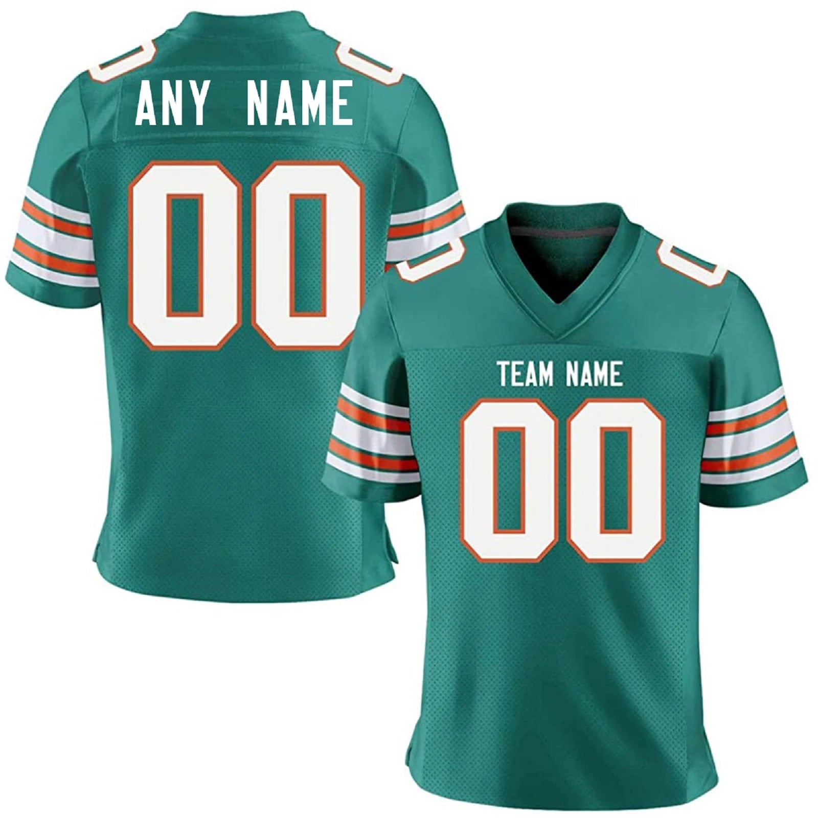 Personalized Aqua American Football Jersey Custom Printed Team Name Number for Men Women Kids Youth Football Uniform