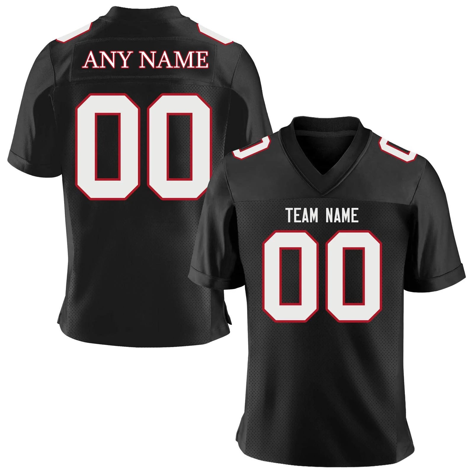 Custom American Football Jersey Black White Men Women Kids Personalized Printed Team Name Number Sports Uniform Fans Gift