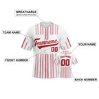 Custom Baseball Jersey Red White Baseball Shirts Personalized Printed Team Name Number Sports Uniform for Adults Kids Boys