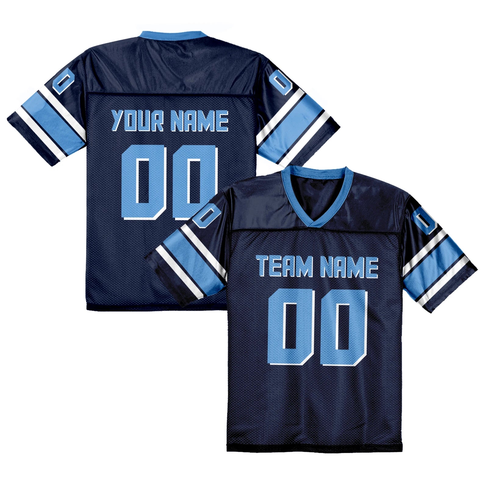 Custom American Football Jersey Personalized Printed Team Name Number Navy Blue Football Shirt for Men Women Youth Fans Gift
