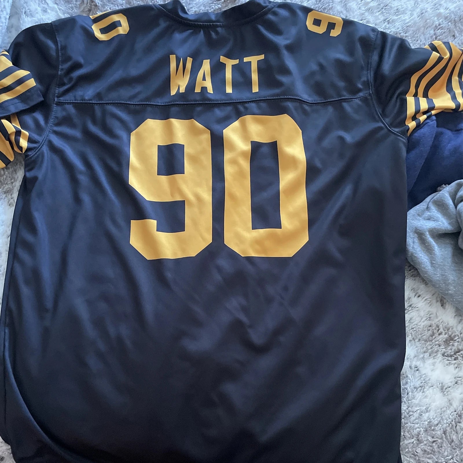 Personalized American Football Jersey Gold Short Sleeves, Printed Team Name Number Football Top, Men Women Youth Kids Fans Gift