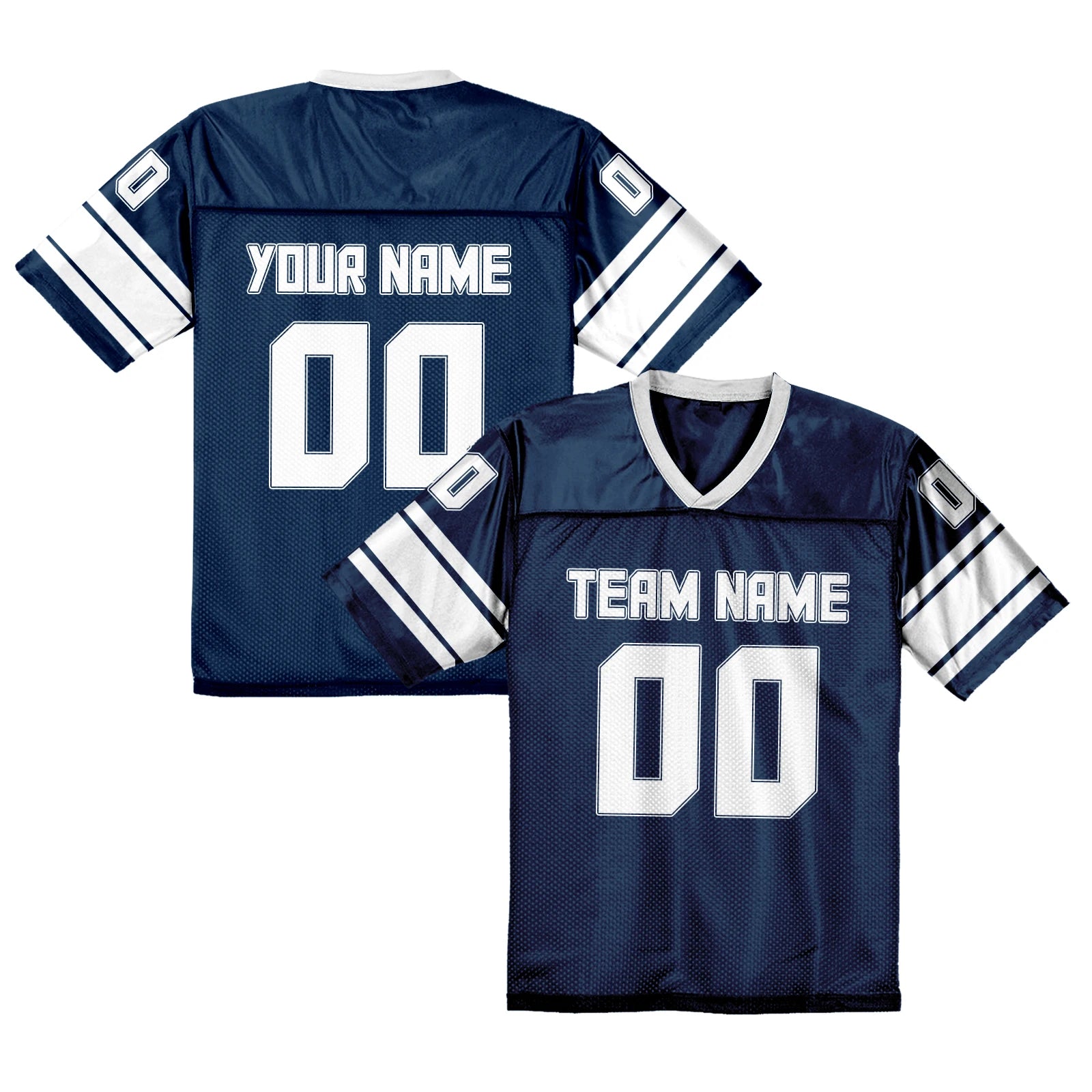 Custom American Football Jersey Personalized Printed Team Name Number Navy Blue Football Shirt for Men Women Youth Fans Gift