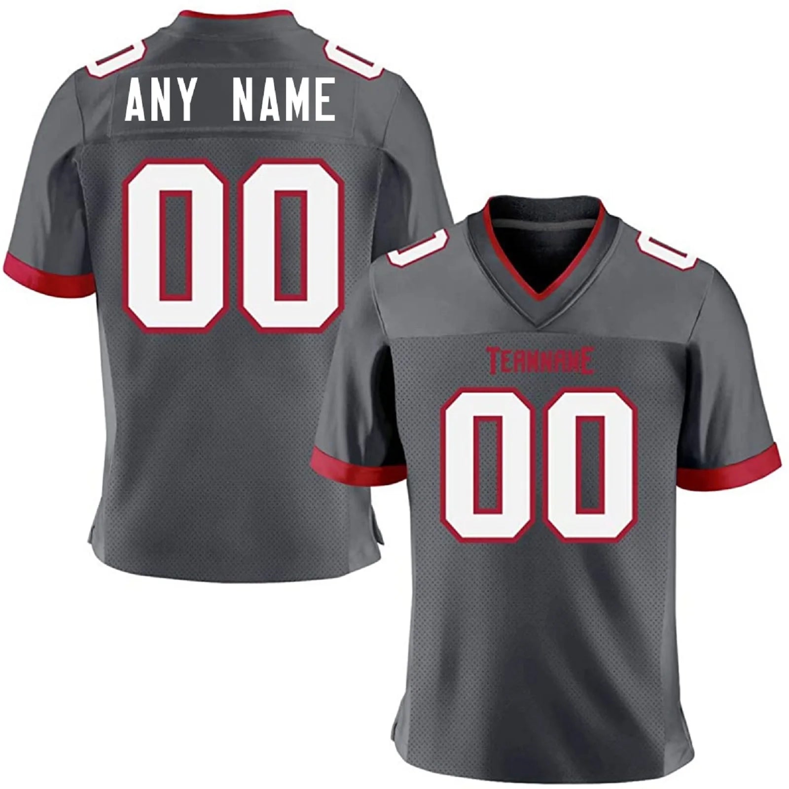 Custom Red American Football Jersey Shirt for Men Women Youth Kids Personalized Printed Team Name Number Football Top
