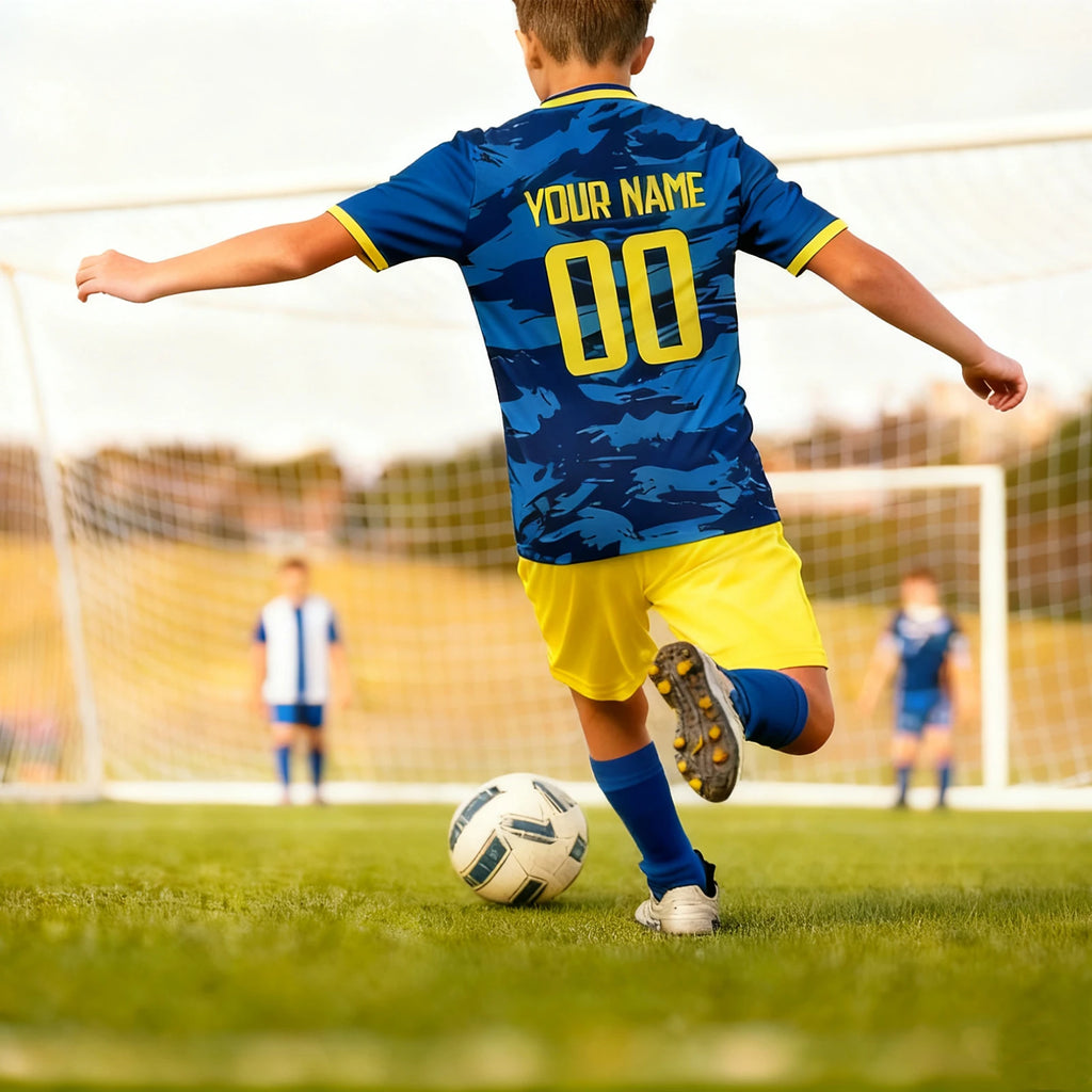Custom Kids Soccer Jersey Bosnia Football Uniform Personalized Name Number Youth Team Training Kit for Boys Girls 3-14Y