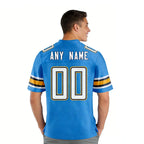 Custom American Football Jersey Blue White Personalized Printed Team Name Number Men Women Youth Kids Sports Fans Gift Uniform