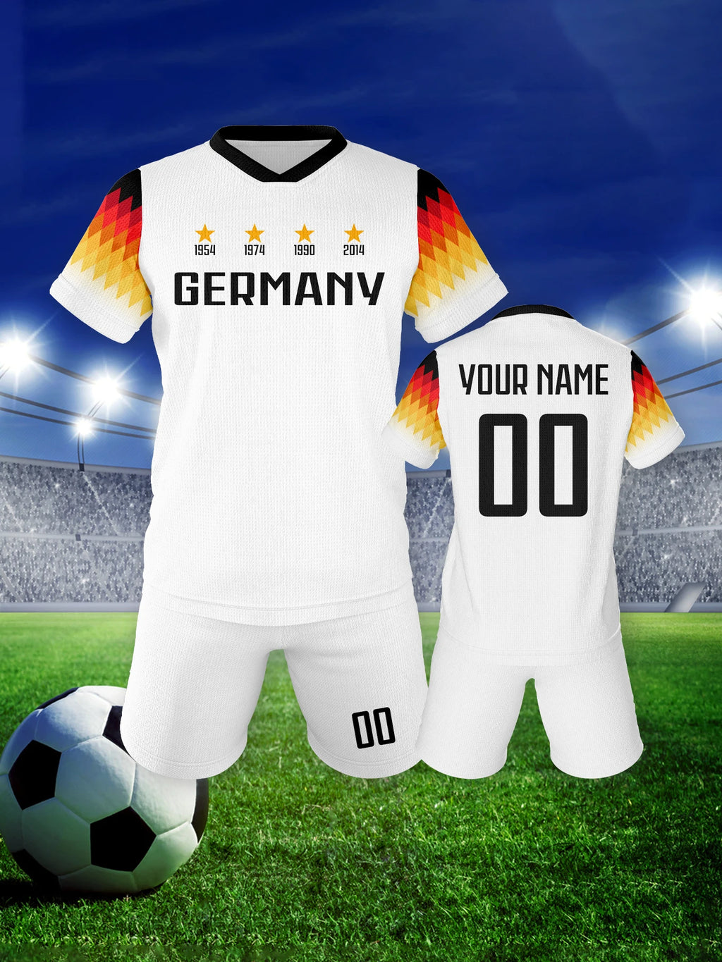 Custom Kids Soccer Jersey Shorts Germany Football Set with Personalized Name and Number School Team Club Training Jerseys