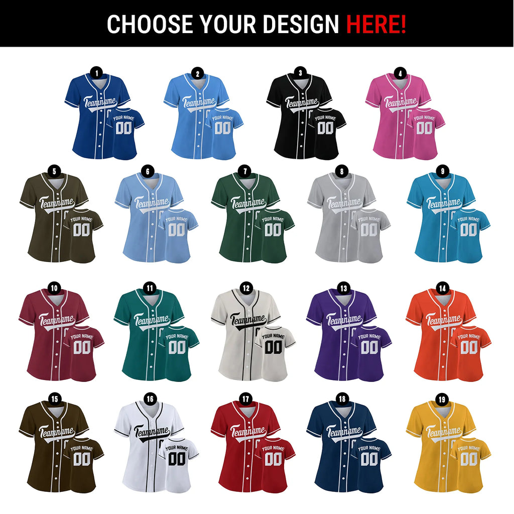 Custom Baseball Jersey for Women Personalized Baseball Shirt with Printed Name Number Team Uniform Baseball Lover Gifts