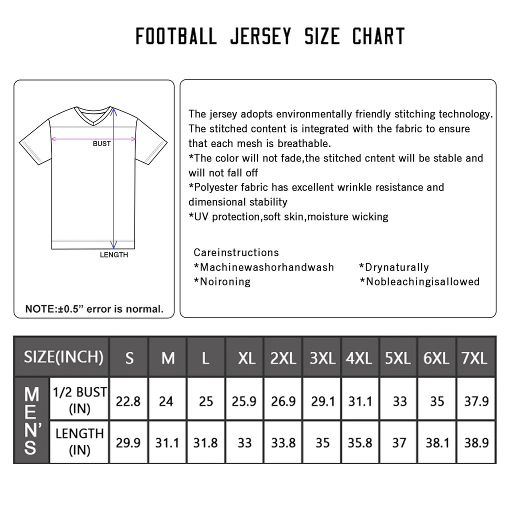 Custom Men's American Football Jersey Personalized Name Number Solid Color Football Team Uniform Sports Jersey