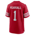 SF.49ers #1 Ricky Pearsall Scarlet 80th Anniversary Game Stitched Football Jerseys