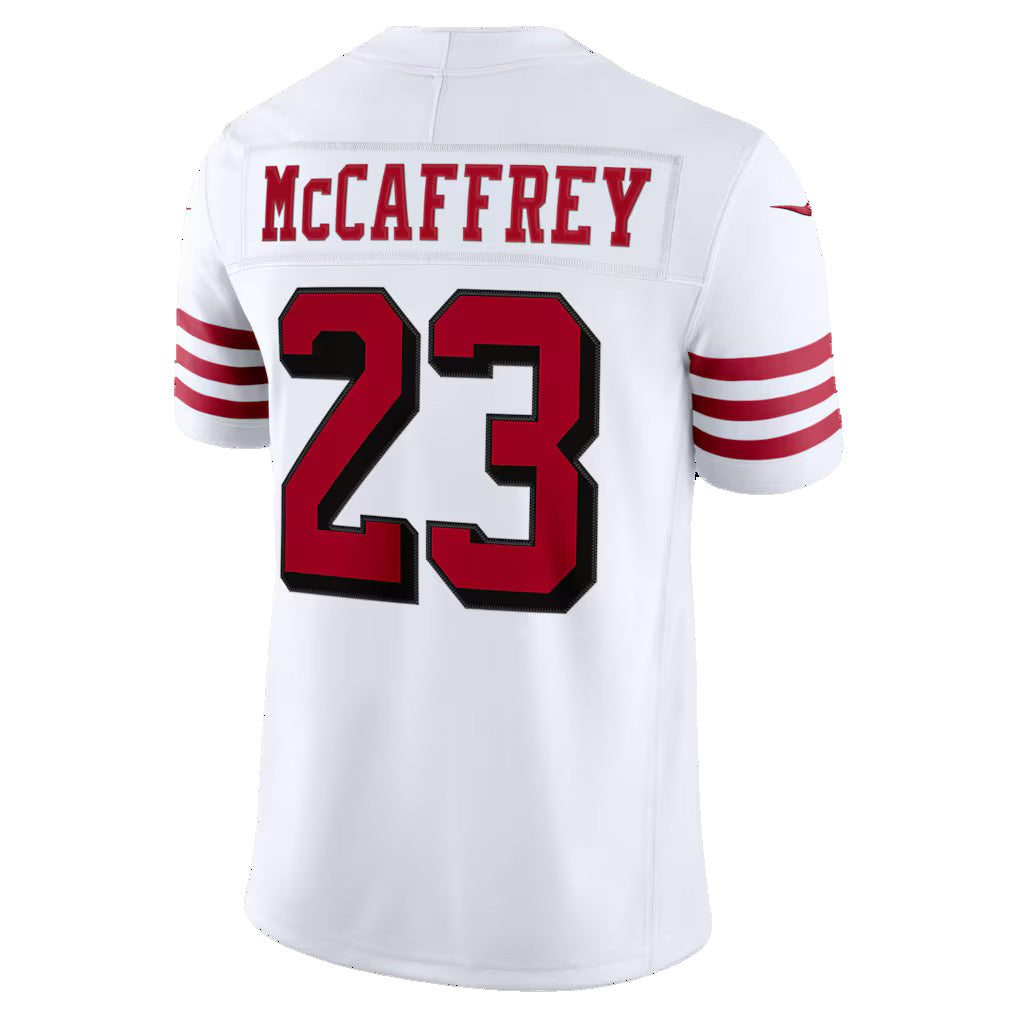 SF.49ers #23 Christian McCaffrey White Alternate Vapor F.U.S.E. Limited Stitched Football Jerseys