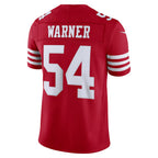 SF.49ers #54 Fred Warner Scarlet Team Vapor F.U.S.E. Limited Stitched Football Jerseys