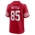 SF.49ers #85 George Kittle Scarlet 80th Anniversary Game Stitched Football Jerseys