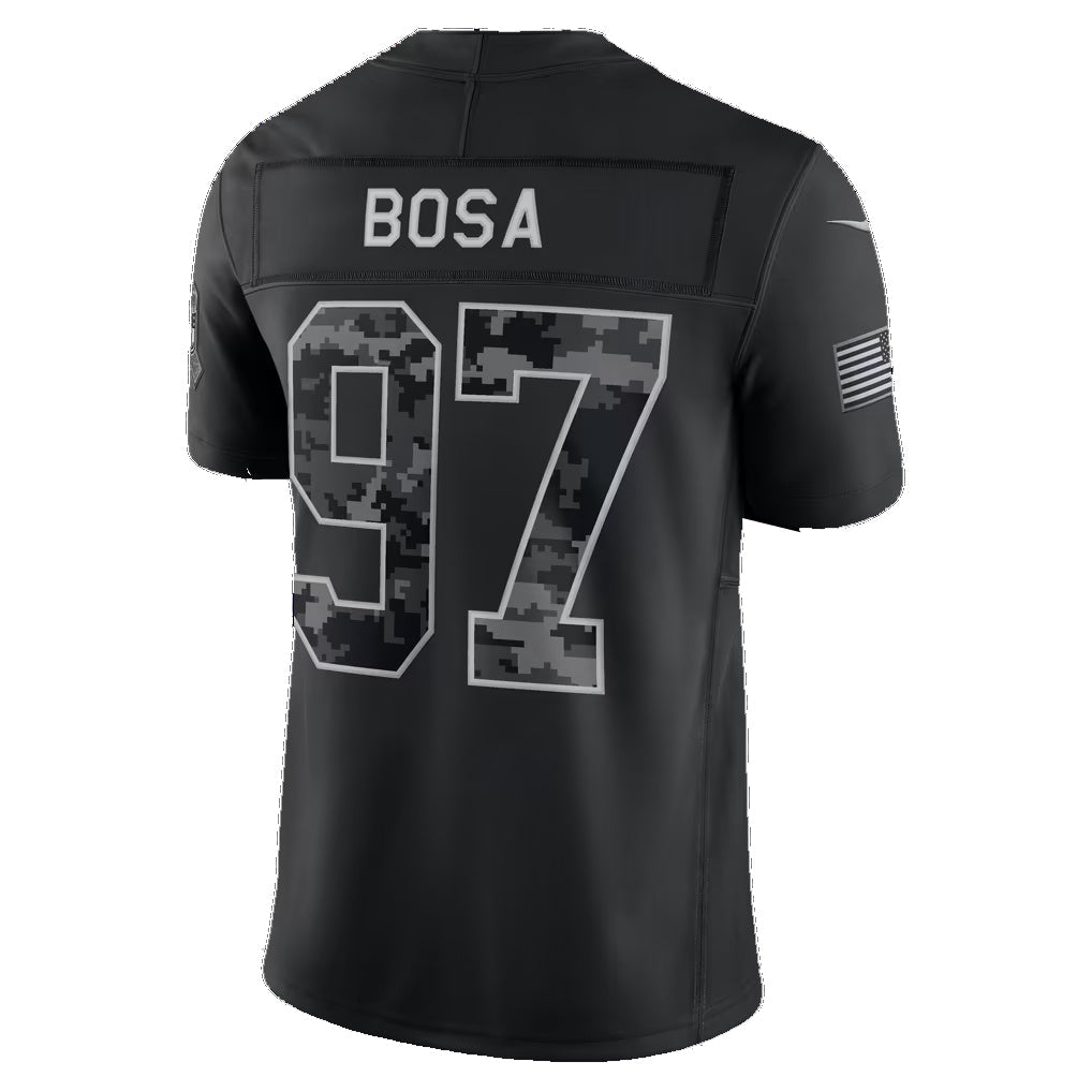 SF.49ers #97 Nick Bosa Black 2026 Salute to Service Stitched Limited Football jersey MWATKINS
