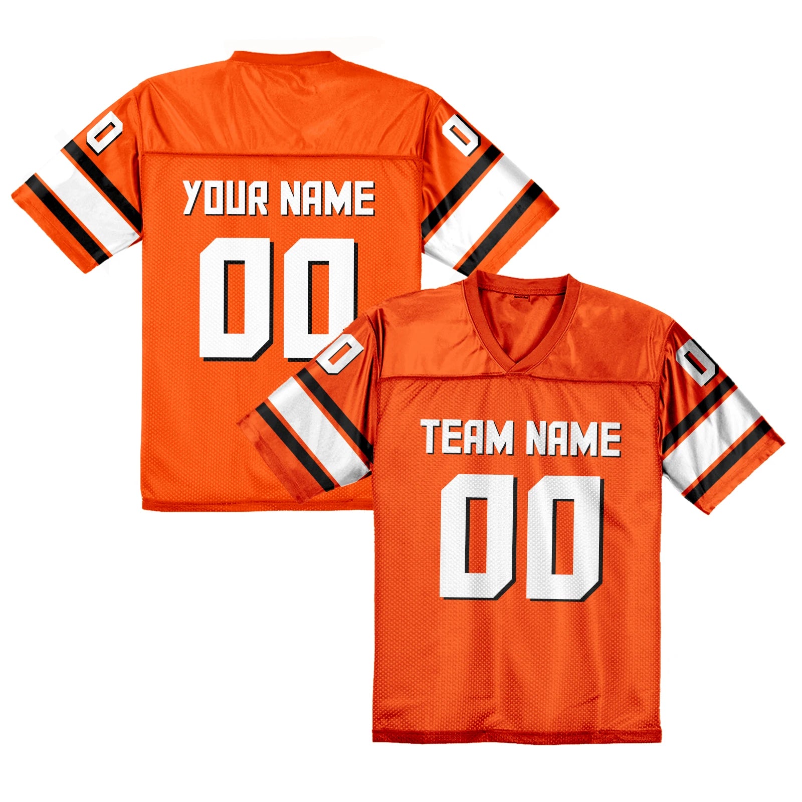 Custom American Football Jersey for Men Women Black Orange Personalized Printed Football Shirt with Team Name Number Fans Gift