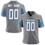 Custom American Football Jersey Personalized Printed Team Name Number Training Uniform Blue Gray Fans Gift for Adults Kids
